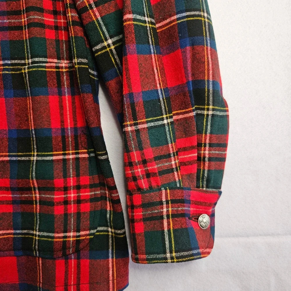 Vintage Pendleton Topster Wool Tartan Plaid Shirt Jacket Mens Medium Cardigan